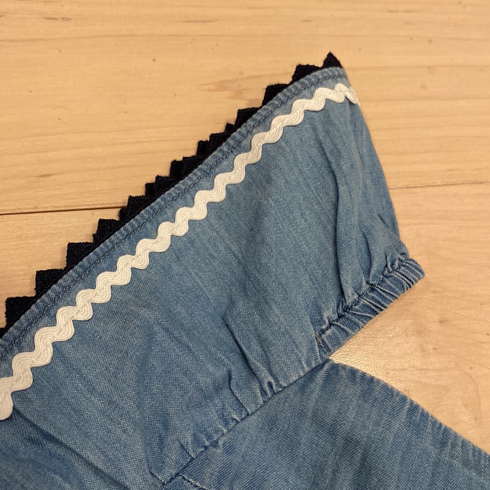 Crewcuts girls soft cotton ruffle sleeve blue denim dress 4 - Picture 11 of 11